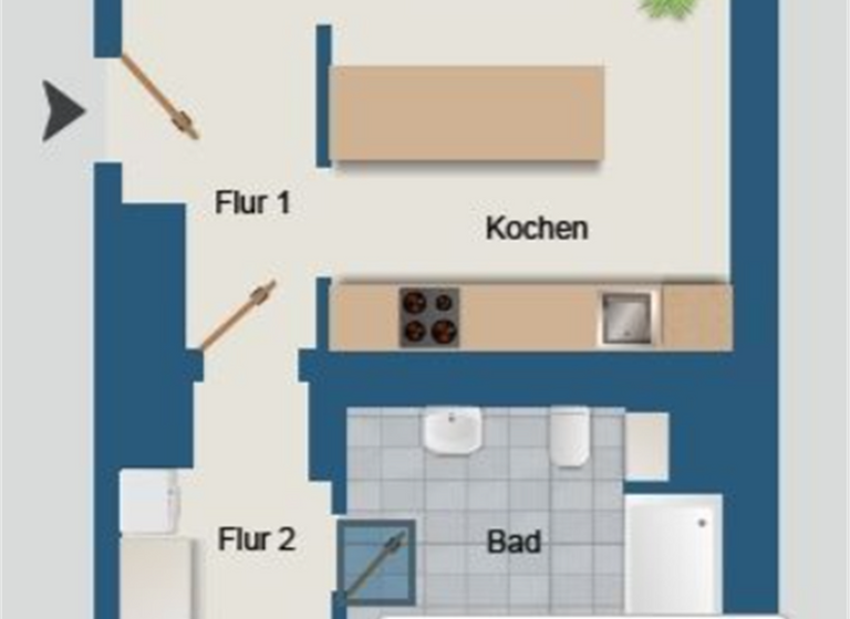 Wohnung zur Miete - Erstbezug 807 € 2 Zimmer 57,6 m² 1. Geschoss frei ab sofort Große Brauhausstr. 15 Altstadt Halle 06108