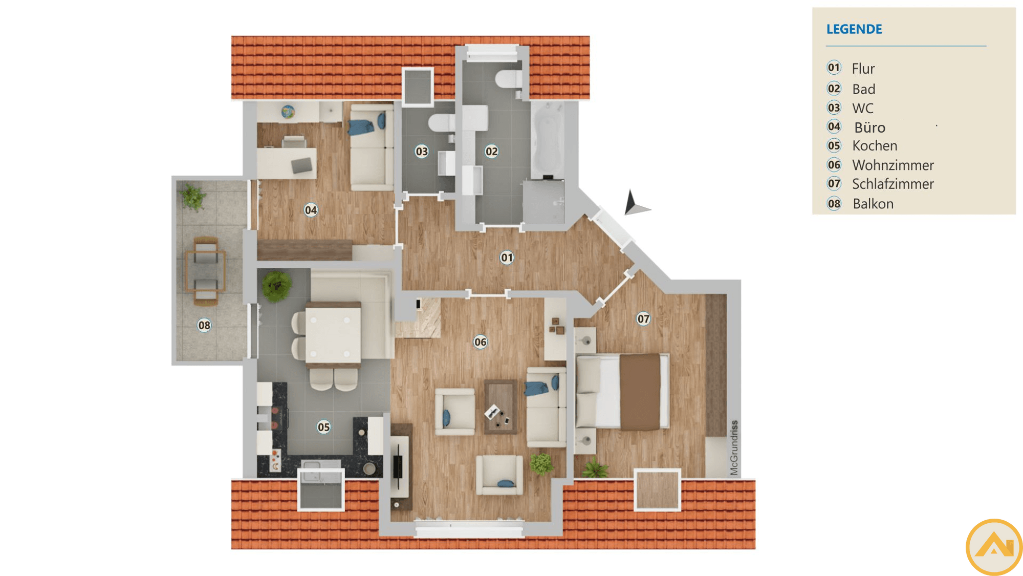 Wohnung zum Kauf 499.800 € 3 Zimmer 68,3 m²<br/>Wohnfläche 3.<br/>Geschoss Industriebezirk München 80997