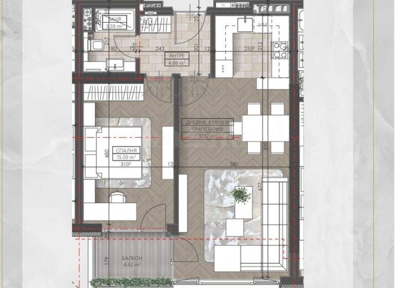 Studio zum Kauf 273.963 € 2 Zimmer 81,8 m² Sofia