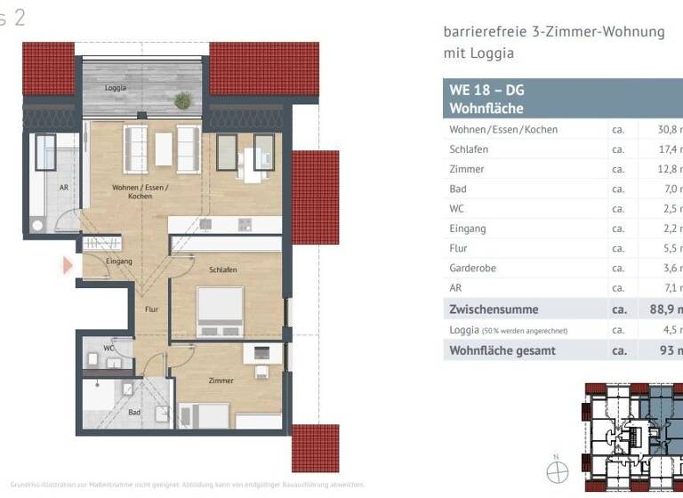 Wohnung zum Kauf 479.000 € 3 Zimmer 93 m²<br/>Wohnfläche Dachgeschoss<br/>Geschoss Lohme Lohme 18551
