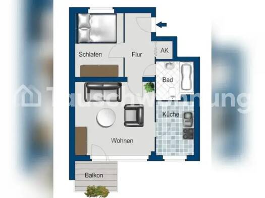 Wohnung zur Miete Tauschwohnung 359 € 1 Zimmer 42 m² 6. Geschoss Westend Berlin 10589