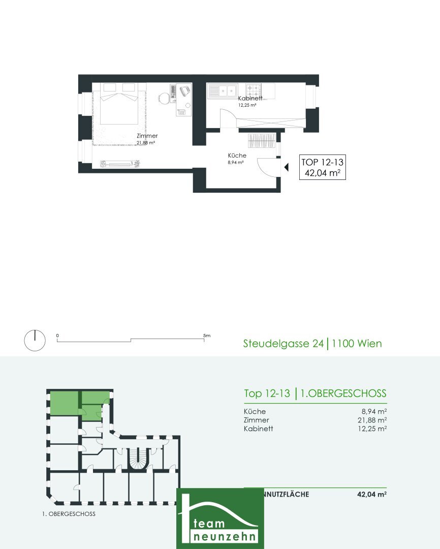 Wohnung zum Kauf 23.760 € 1 Zimmer 11,2 m²<br/>Wohnfläche 1.<br/>Geschoss Steudelgasse 24 Wien 1100