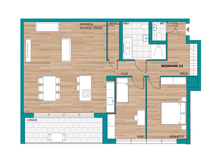 Wohnung zum Kauf provisionsfrei 593.000 € 3 Zimmer 111,9 m² 1. Geschoss frei ab 31.12.2027 Rüsselsheimer Straße 39-41 Waldhof Mannheim 68305