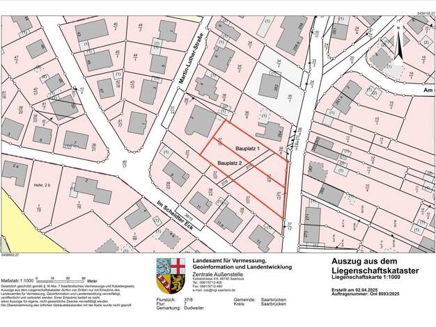 Grundstück zum Kauf provisionsfrei 175.000 € 764 m² Grundstück Scheidter Straße 266 Dudweiler 66125