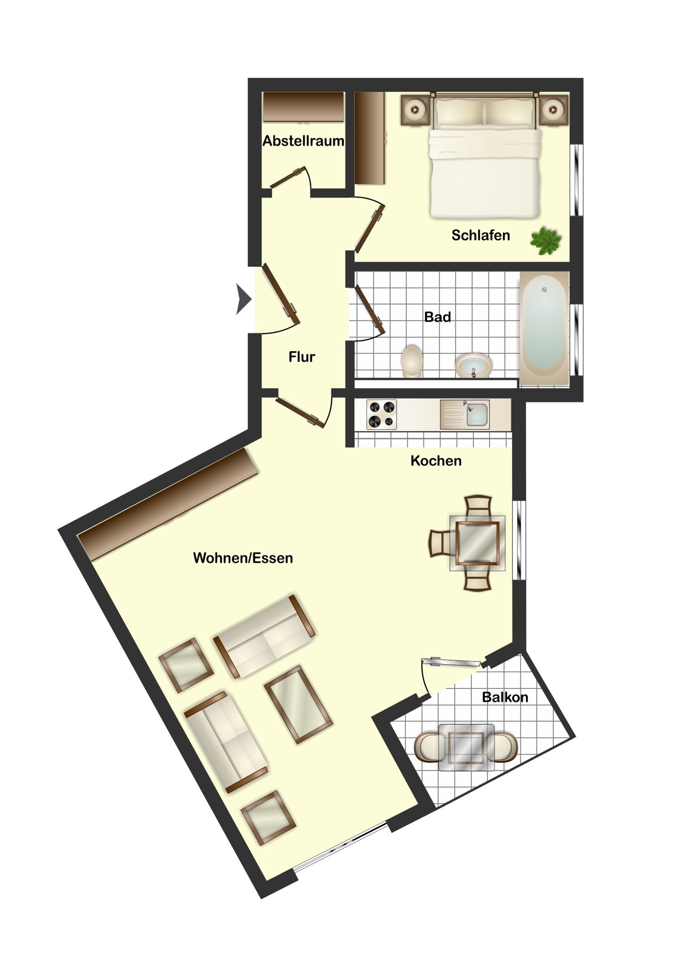 Wohnung zum Kauf 195.000 € 2 Zimmer 53 m²<br/>Wohnfläche 1.<br/>Geschoss Forsbach Rösrath / Forsbach 51503