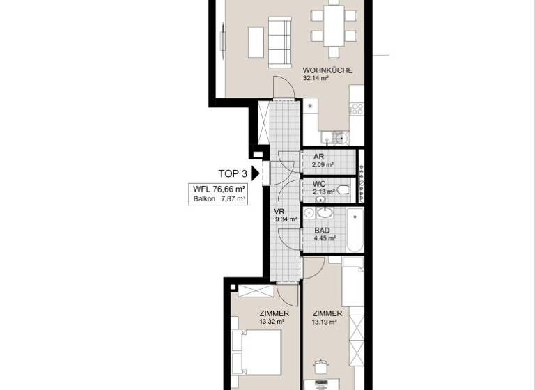 Terrassenwohnung zum Kauf - Erstbezug 381.000 € 3 Zimmer 77 m² 1. Geschoss Sellingergasse 8 Wien,Simmering 1110