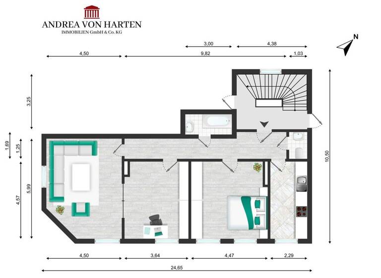 Wohnung zum Kauf 695.000 € 3 Zimmer 93 m² 3. Geschoss Uhlenhorst Hamburg 22083