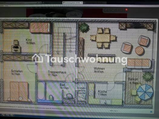 Maisonette zur Miete Tauschwohnung 580 € 3 Zimmer 85 m² 6. Geschoss Tegel Reinickendorf 13439
