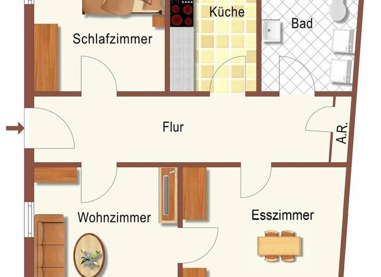 Wohnung zur Miete 980 € 3 Zimmer 80,2 m² EG Stadtmitte Esslingen 73728