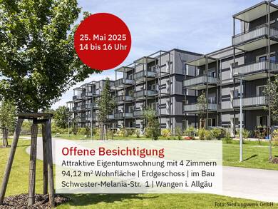 Wohnung zum Kauf provisionsfrei 536.900 € 4 Zimmer 94,1 m² EG Schwester-Melania-Straße 1 Wangen Wangen im Allgäu 88239