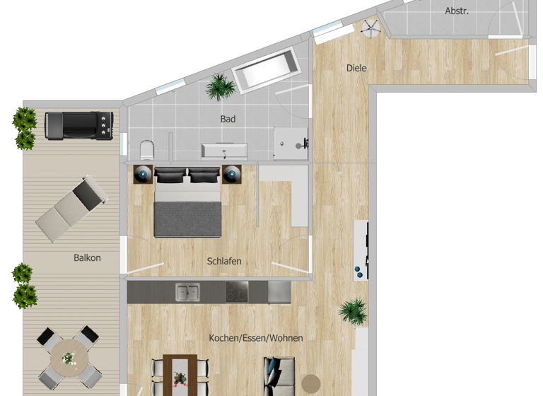 Wohnung zur Miete 690 € 2 Zimmer 82 m² frei ab sofort Grubweg Passau 94034