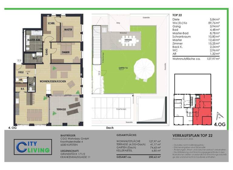 Wohnung zum Kauf - Erstbezug provisionsfrei 3 Zimmer 128 m² 4. Geschoss Krankenhausgasse 11 Kufstein 6330