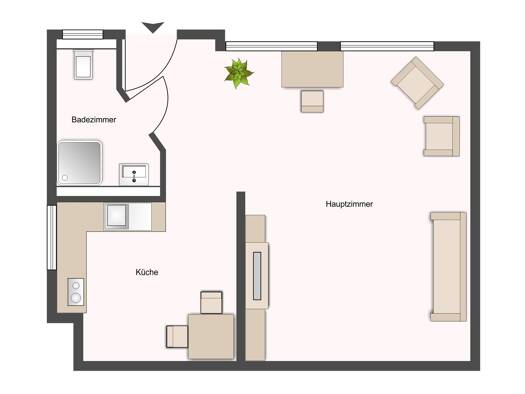 Studio zur Miete 578 € 1 Zimmer 31 m² Münster Stuttgart / Münster 70376