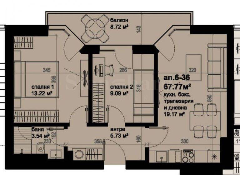 Studio zum Kauf 120.015 € 3 Zimmer 78,4 m² Burgas
