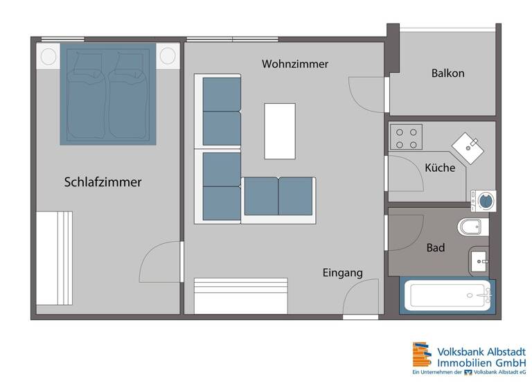 Wohnung zum Kauf 84.000 € 2 Zimmer 46 m² frei ab sofort Ebingen Albstadt 72458
