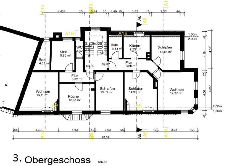 Wohnung zur Miete 1.147 € 3 Zimmer 64 m² Geschoss 3/4 frei ab sofort Mendelssohnstraße 2 Oberhausen Augsburg 86154