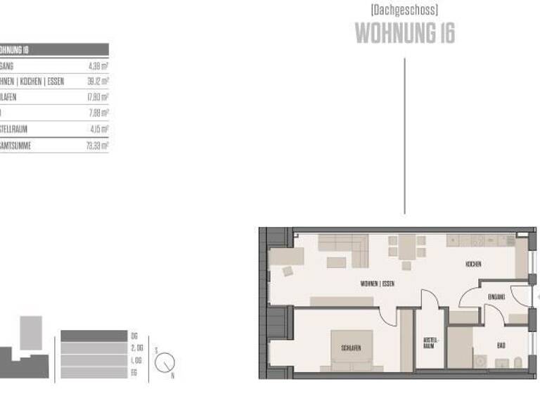 Wohnung zur Miete 803 € 2 Zimmer 73 m²<br/>Wohnfläche Dachgeschoss<br/>Geschoss Stadtplatz 14 Viechtach Viechtach 94234