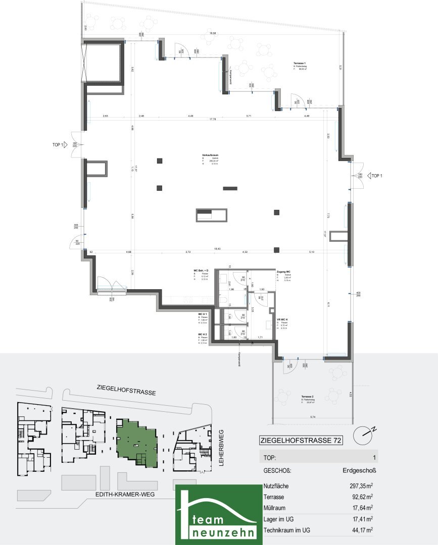 Büro-/Praxisfläche zur Miete 5.179 € 1 Zimmer Ziegelhofstraße 72 Wien 1220