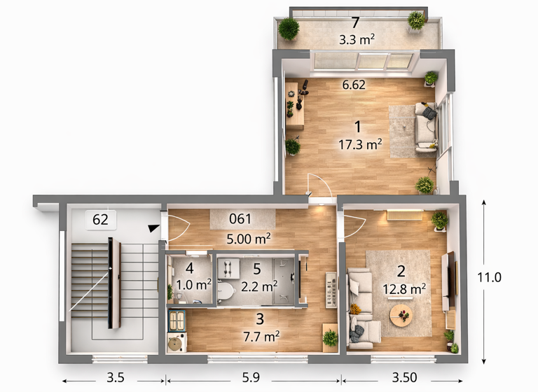 Wohnung zum Kauf provisionsfrei 89.000 € 2 Zimmer 46 m² 2. Geschoss Ventspils 3601