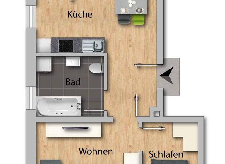 Wohnung zur Miete 345 € 2 Zimmer 57,6 m² 1. Geschoss frei ab 01.07.2026 Hauptstr. 170 Neukirchen 09221