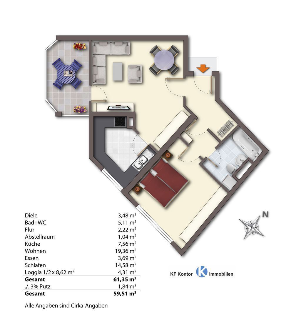 Wohnung zum Kauf 150.000 € 2 Zimmer 60 m²<br/>Wohnfläche ab sofort<br/>Verfügbarkeit Markranstädt Markranstädt 04420