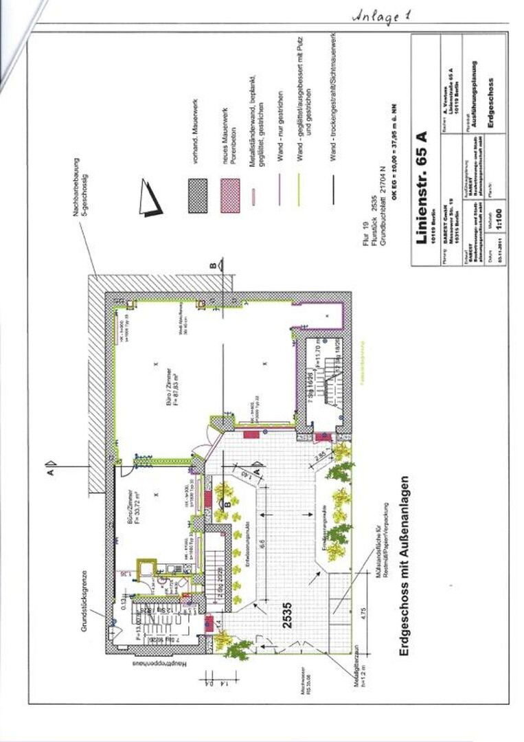 Bürofläche zur Miete provisionsfrei 2.751 € 127,2 m²<br/>Bürofläche Linienstraße 65a Mitte Berlin 10119