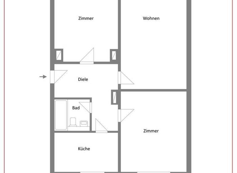 Wohnung zum Kauf 84.900 € 3 Zimmer 71 m²<br/>Wohnfläche 2.<br/>Geschoss Blösien Merseburg 06217