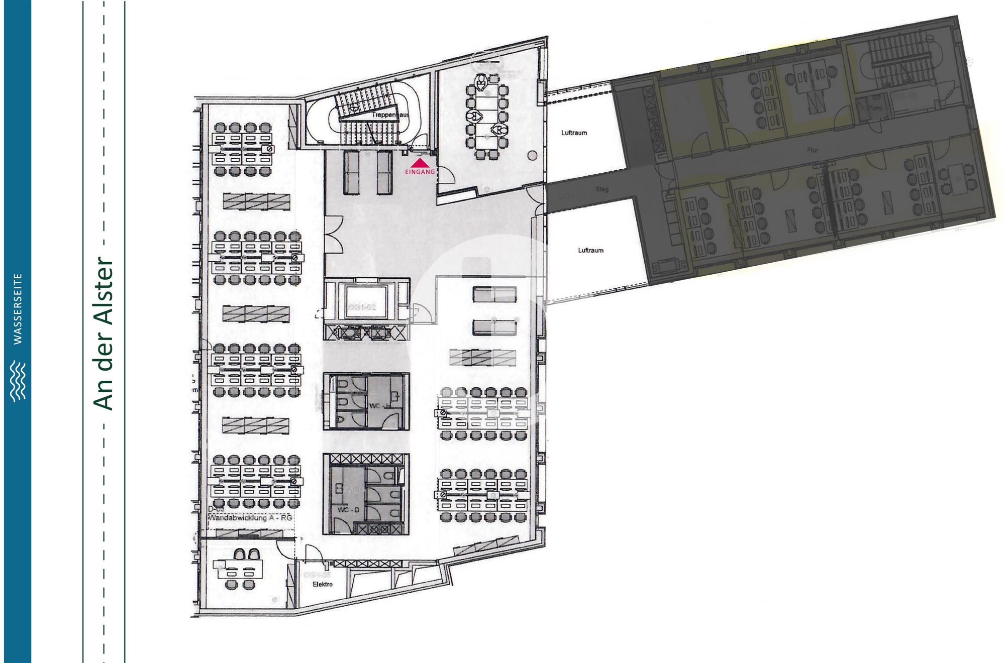 Bürofläche zur Miete 21 € 500 m²<br/>Bürofläche ab 200 m²<br/>Teilbarkeit St.Georg Hamburg 20099