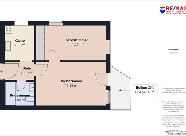 Wohnung zur Miete 400 € 2 Zimmer 42 m² 1. Geschoss Muhr Muhr am See 91735