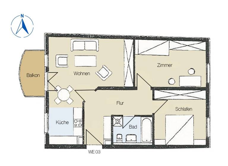Wohnung zum Kauf 200.000 € 3 Zimmer 66,8 m² 1. Geschoss Paunsdorf Leipzig 04328