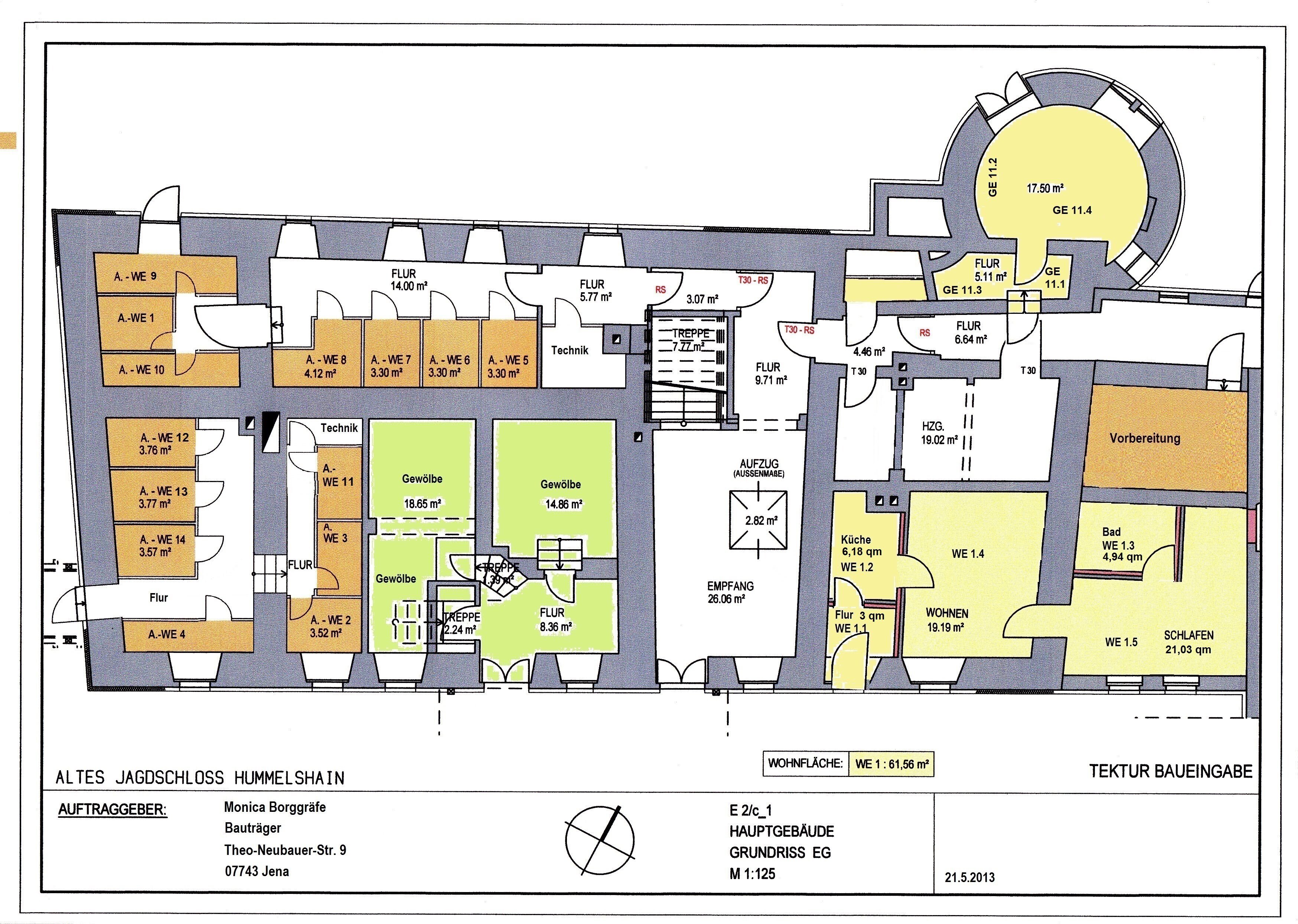 Wohnung zur Miete 483 € 2 Zimmer 46 m²<br/>Wohnfläche Hummelshain Hummelshain 07768