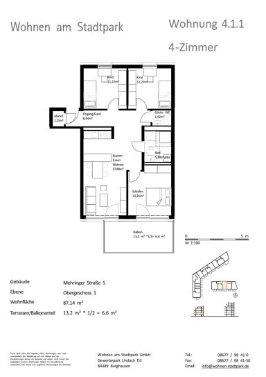 Wohnung zum Kauf provisionsfrei als Kapitalanlage geeignet 483.000 € 4 Zimmer 87,1 m² Mehringer Straße 3 Burghausen Burghausen 84489