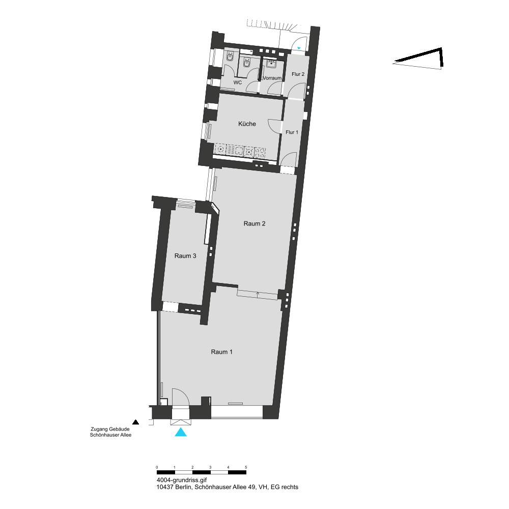 Bürogebäude zur Miete provisionsfrei 2.981 € 106,5 m²<br/>Bürofläche Schönhauser Allee 49 Prenzlauer Berg Berlin 10437