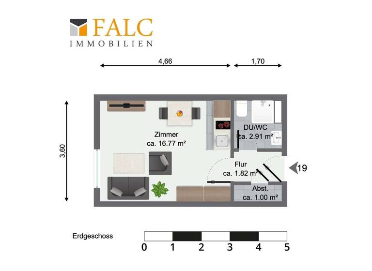 Wohnung zum Kauf 95.000 € 1 Zimmer 23 m²<br/>Wohnfläche Arndtstraße Göttingen 37075