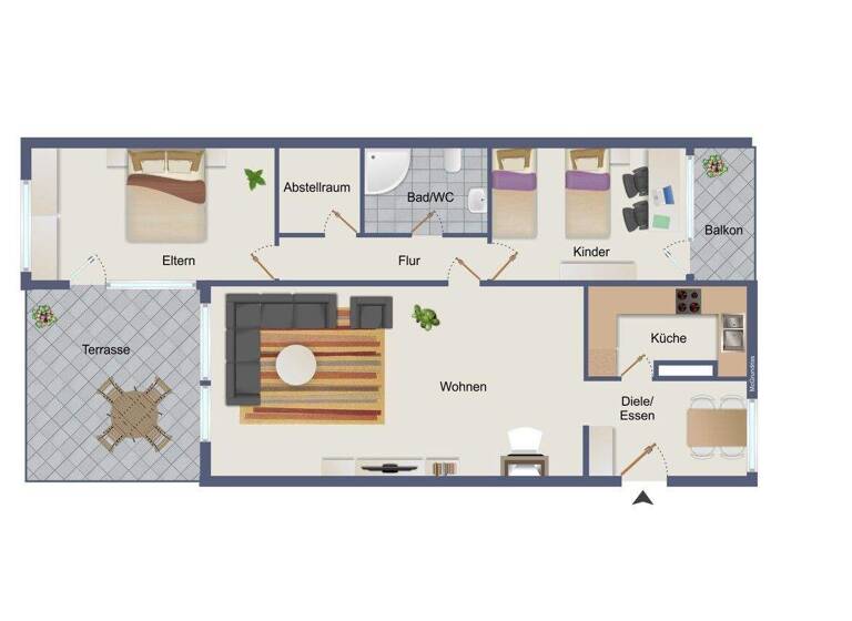 Wohnung zum Kauf 399.000 € 3 Zimmer 89 m² 1. Geschoss Rüppurr Karlsruhe / Rüppurr 76199