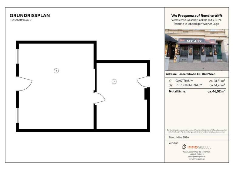 Gastronomie/Hotel zum Kauf 498.000 € Wien 1140