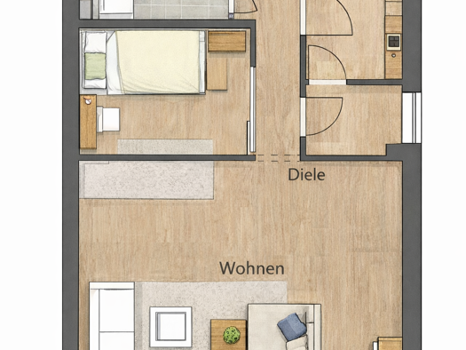 Terrassenwohnung zur Miete - Erstbezug 665 € 1,5 Zimmer 35 m² EG frei ab 01.01.2027 Dunantstr. 21 Großreuth b Schweinau Nürnberg 90431