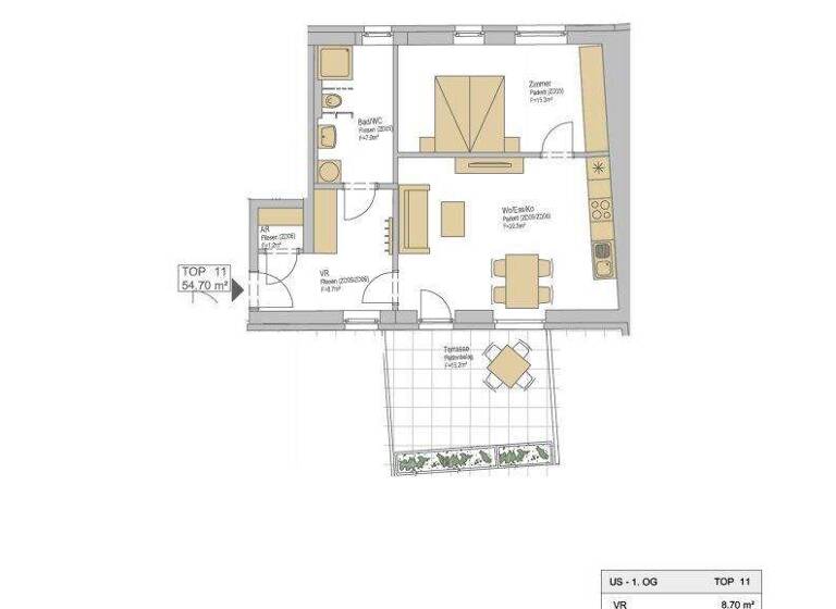 Wohnung zur Miete - Erstbezug 388 € 2 Zimmer 54,7 m² 2. Geschoss Dorfviertel 9 Miesenbach bei Birkfeld 8190