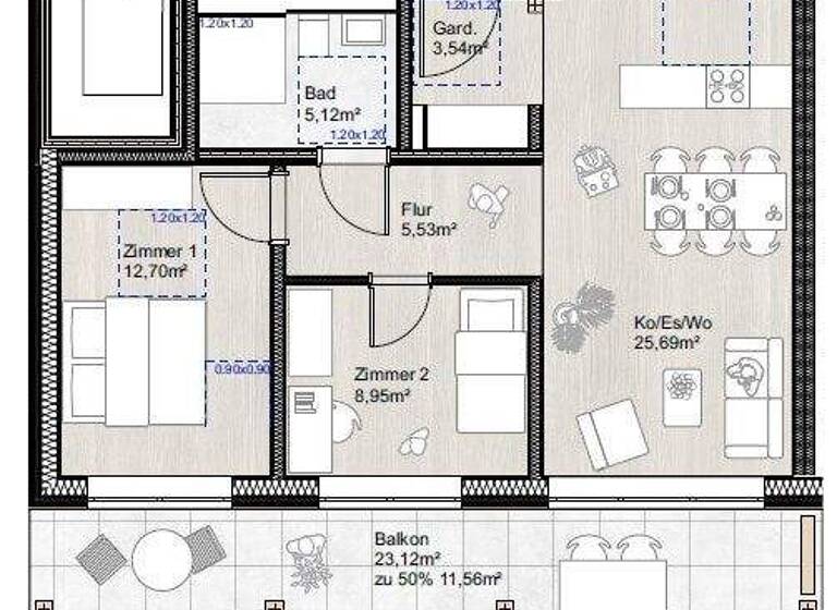 Studio zum Kauf provisionsfrei 184.900 € 1 Zimmer 32 m² 1. Geschoss Wangen 88239