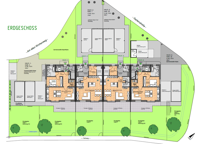 Reihenmittelhaus zur Miete - Erstbezug 1.800 € 7 Zimmer 172 m² 300 m² Grundstück frei ab 01.07.2026 Gartenstraße Engelsberg 84549