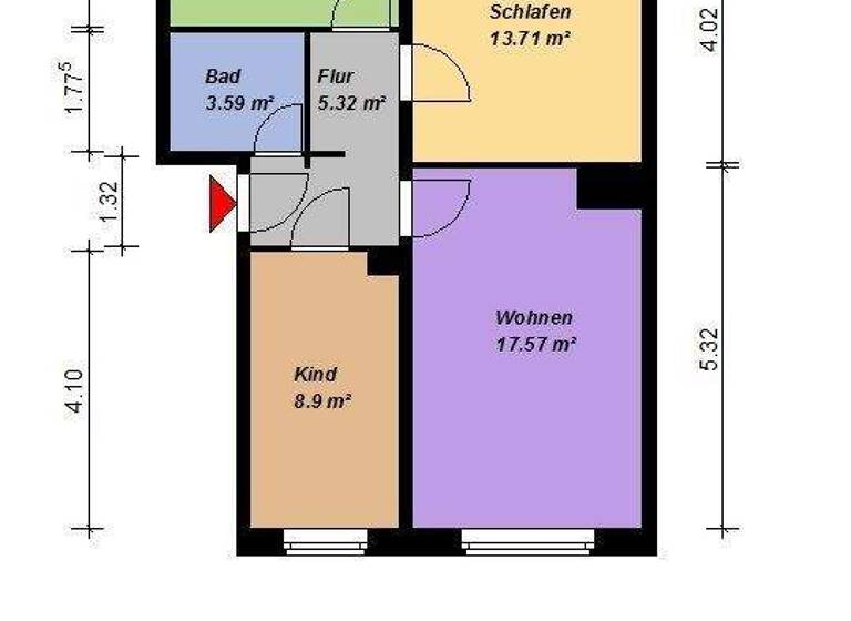 Wohnung zur Miete 581 € 3 Zimmer 55,8 m² 4. Geschoss A.-Saefkow-Str. 3 Südstadt Neubrandenburg 17033