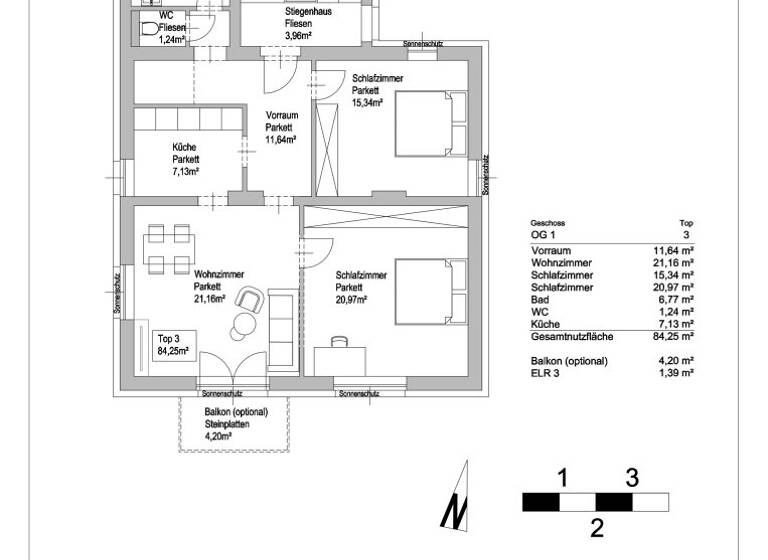 WG-Zimmer zum Kauf - Erstbezug 278.000 € 2 Zimmer 84,3 m² 1. Geschoss Teufelhof St. Pölten 3100