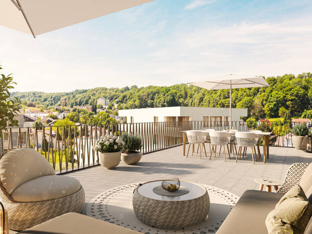 Wohnung zur Miete - Erstbezug 2.820 € 4 Zimmer 141,1 m² Dachgeschoss, 4. Geschoss Innenstadt Ravensburg 88212