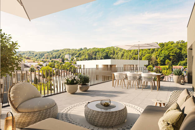 Wohnung zur Miete - Neubau 2.820 € 4 Zimmer 141,1 m² Dachgeschoss, 4. Geschoss frei ab 01.07.2025 Innenstadt Ravensburg 88212