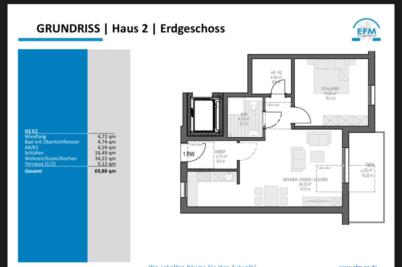 Studio zur Miete 940 € 2 Zimmer 69,9 m²<br/>Wohnfläche EG<br/>Geschoss ab sofort<br/>Verfügbarkeit Tulpenweg 11 Bad Hersfeld Bad Hersfeld 36251