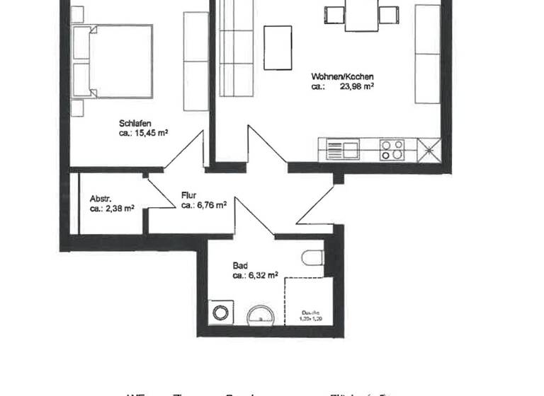 Wohnung zur Miete 910 € 2 Zimmer 54,9 m² 1. Geschoss frei ab 01.06.2026 Dorfaue 7 C Schöneiche bei Berlin 15566