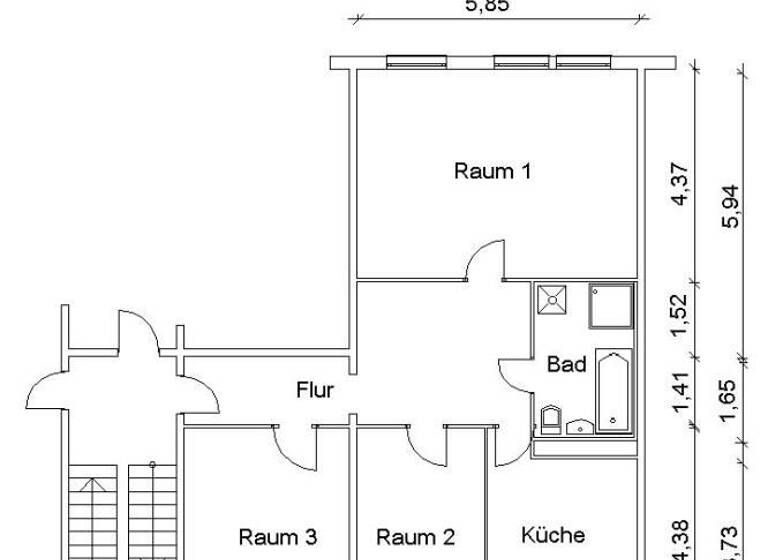 Wohnung zur Miete 579 € 3 Zimmer 88,6 m² 5. Geschoss Heidelberger Straße 18 Grünau-Mitte Leipzig 04209