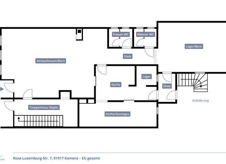 Laden zur Miete 669 € 3 Zimmer 112,1 m² Verkaufsfläche Rosa-Luxemburg-Straße 7 Kamenz 01917