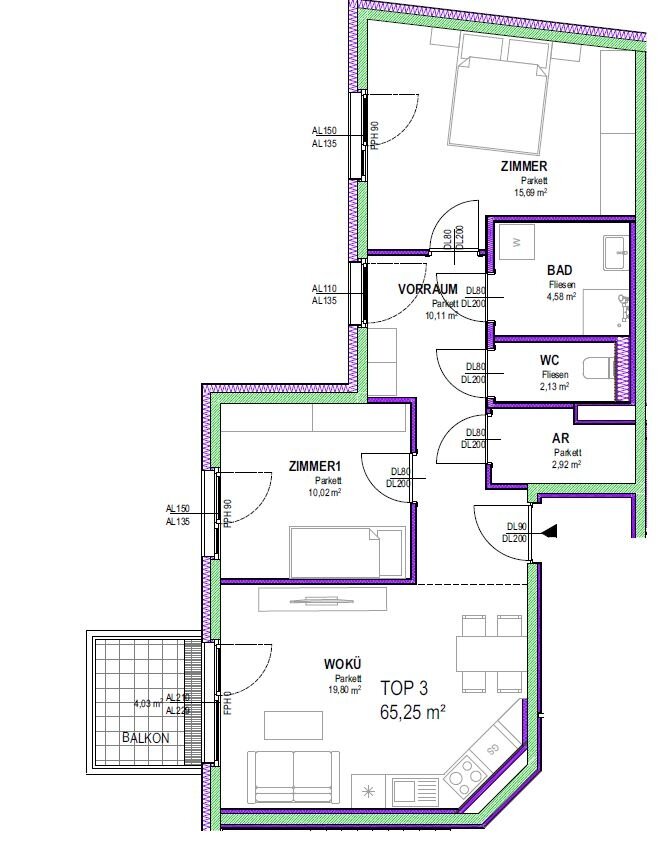 Wohnung zum Kauf 354.353,90 € 3 Zimmer 65,5 m²<br/>Wohnfläche Groß-Enzersdorf 2301