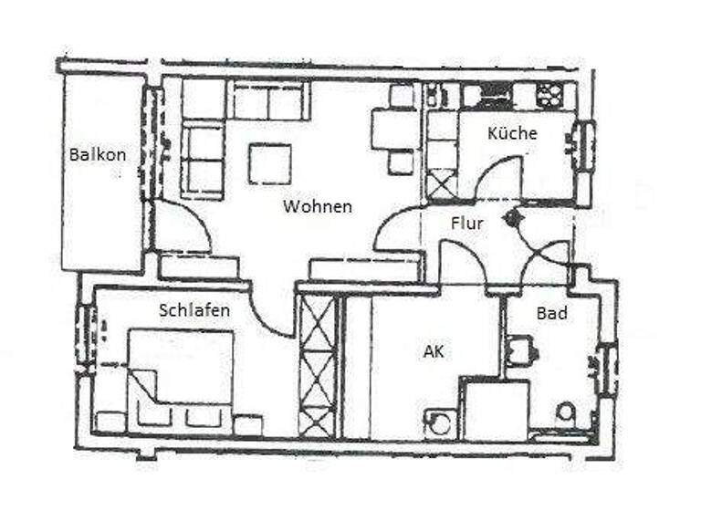 Wohnung zur Miete 480 € 2 Zimmer 60 m² EG frei ab sofort Alte Lauchstädter Straße 2 Merseburg 06217